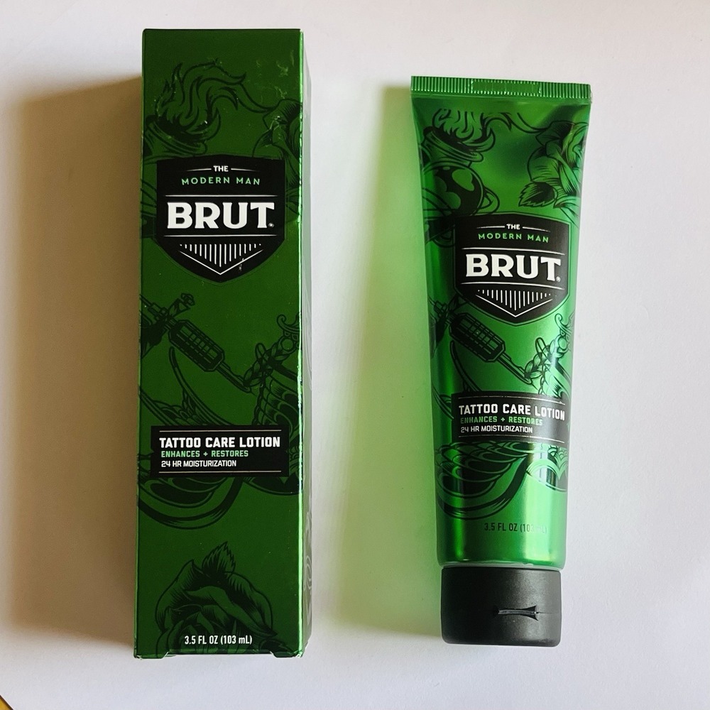 Brut Tattoo Care Lotion 3.5oz New In Box 24HR Moisturizing Enhancing Cream
